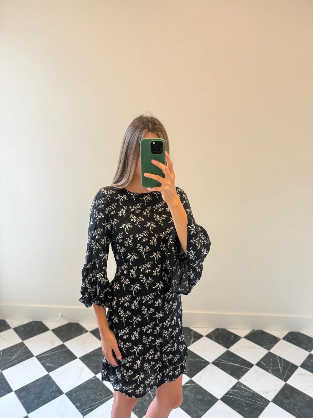 H&M floral Mini black & White dress - Picture 9 of 9